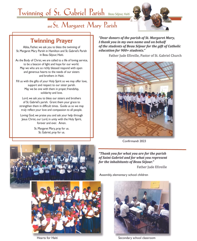 Twinning of St Gabriel Parish and St. Margaret Mary